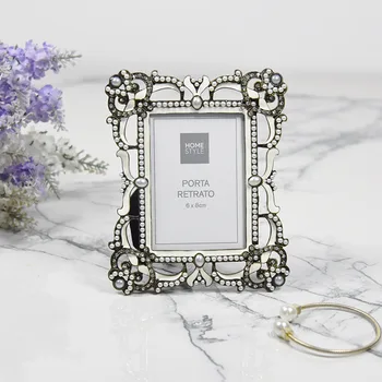 

6*8cm Retro Metal Photo Frame Standing Home Children's Room Wedding Decoration Party Gift for Kid Picture Desktop