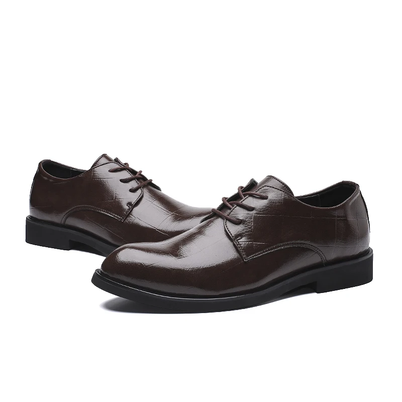 Brand Classic Man Pointed Toe Business Dress Shoes Mens Split Leather Wedding Shoes Oxford Formal Casual Shoes Big Size