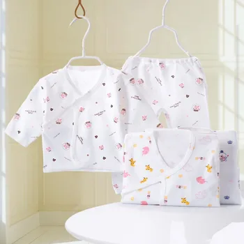 

0-3M Months Spring Autumn Newborn Infant Baby Suits Boys Girls Clothes Sets Tops Pants Bibs Unisex Lace Up Clothing Set