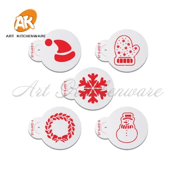 

Christmas Snowman, Christmas Hat & Fireworks Cookie Stencil Set Baking Tools for Fondant Cake Tool