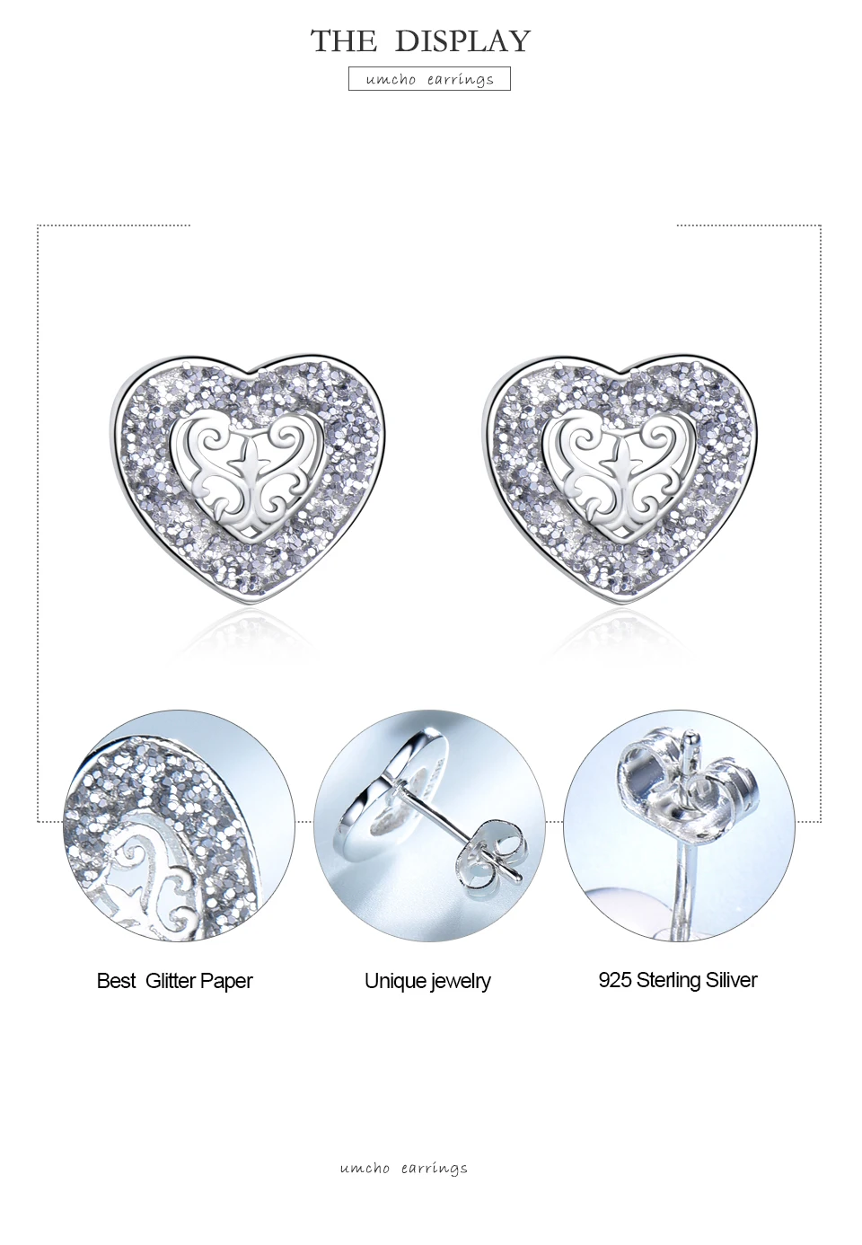 UMCHO  925 sterling silver stud earrings for women EUJ049-1.6