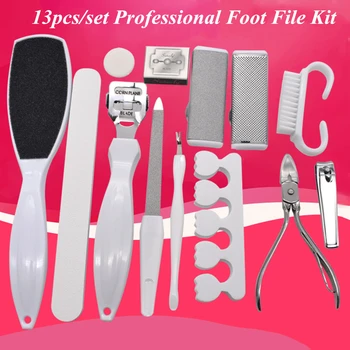 

Stainless Steel Pedicure Set Foot Rasps Set Hard Dead Skin Callus Remover Kit Feet Files Pedicure Tools With Storage Box G1008