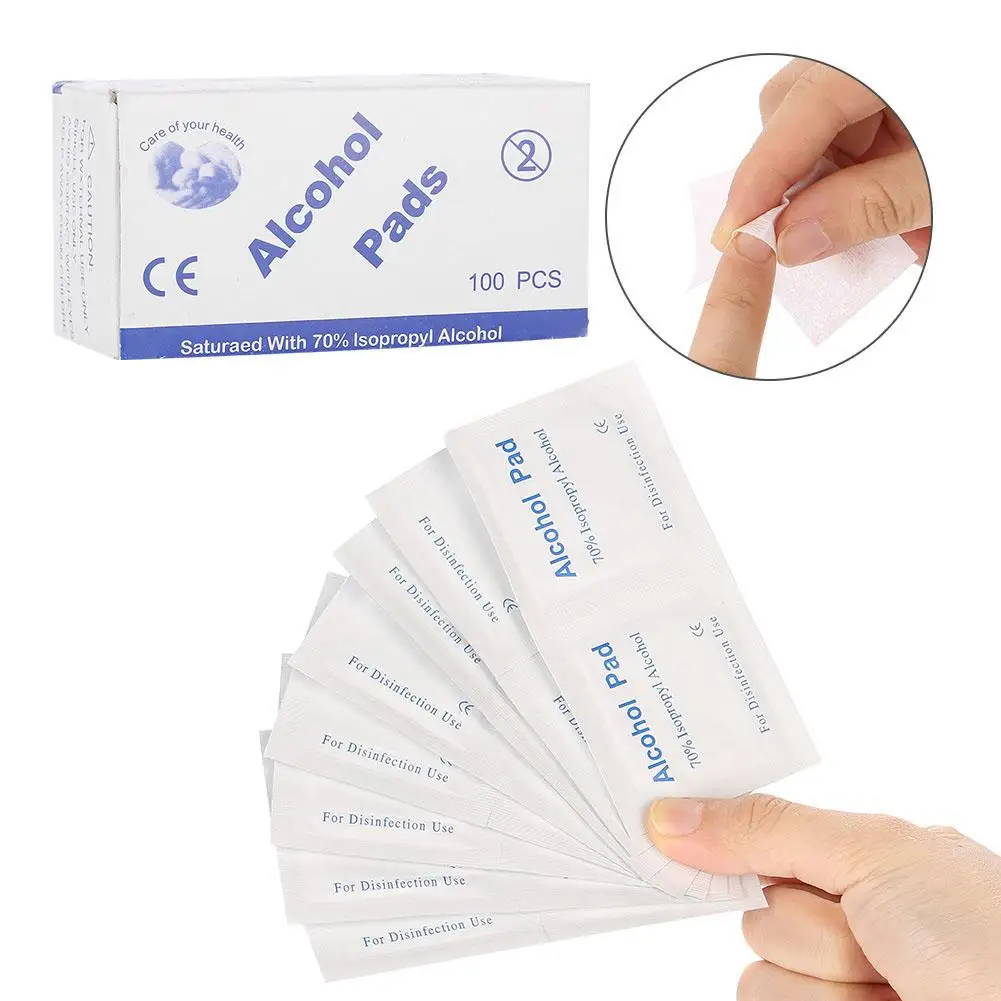 100Pcs Disposable Alcohol Cotton Nail Polish Remover Pads Wash Wipe Clean Towel Wraps Gel Nail Art Cleaner Burst Magic Remove