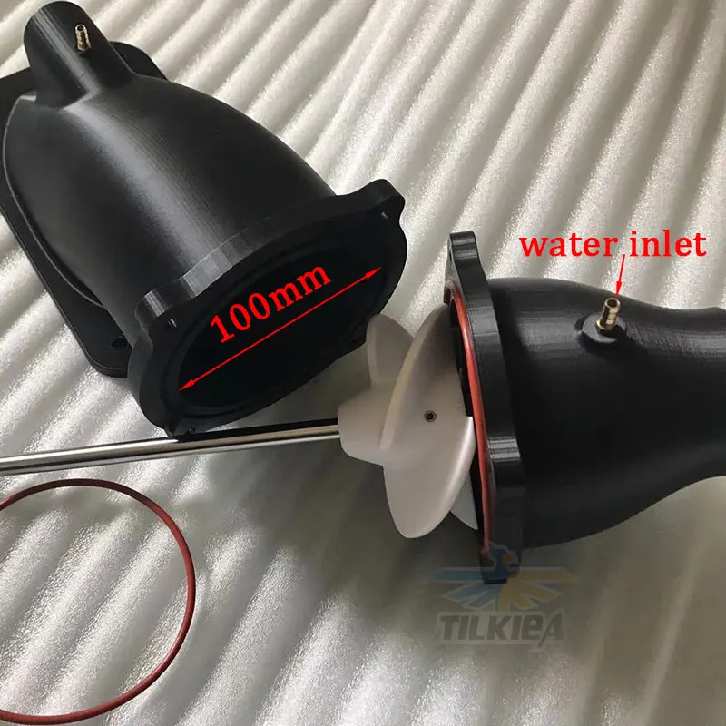 Good Quality Black 100mm Water Jet Thruster With 10mm stainless steel Shaft For Boat Surfboard Rc Model Boat