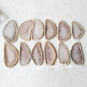 

2pcs Unique Agate Place Card Invitations Natural Slices Writing Painting Name Tag Table Party Wedding Decoration Bridesmaid Gift