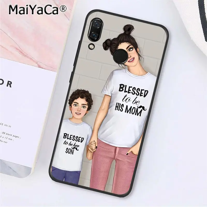MaiYaCa модный коричневый волос для мамы, дочки, папы, семейный чехол для телефона Xiaomi Redmi8 4X 6A S2 Go Redmi 5 5Plus Note5 7 Note8pro - Цвет: A15
