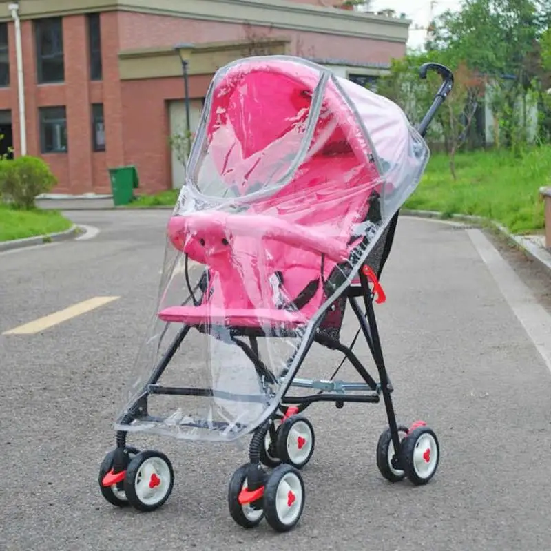 Аксессуары для колясок, прозрачный дождевик, модный дождевик на молнии с большой тележкой, защита от пыли, необходимые товары для детей на открытом воздухе