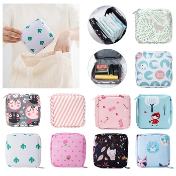 

Portable Fabric Capacity Sanitary Towel Napkin Pad Tampon Purse Bag Organizer Pouch Girls Feminine Hygiene Pad Storage