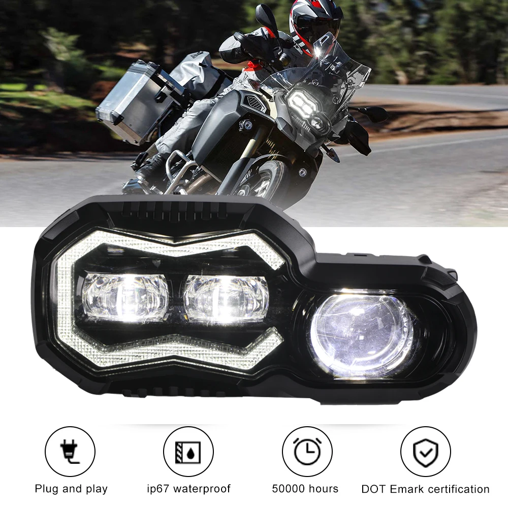 E24 E-Mark Approved 110W Motorcycle Led Headlamp For BMW F 650 700 800 GS F800GS Adventure LED Projector Headlight Assembly