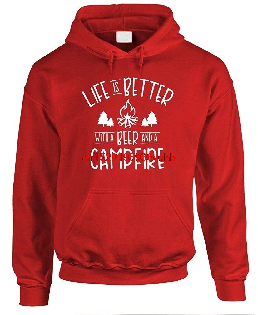 The Goozler Life is Better with A Beer - Campfire Camp Mens Pullover Hoodie |