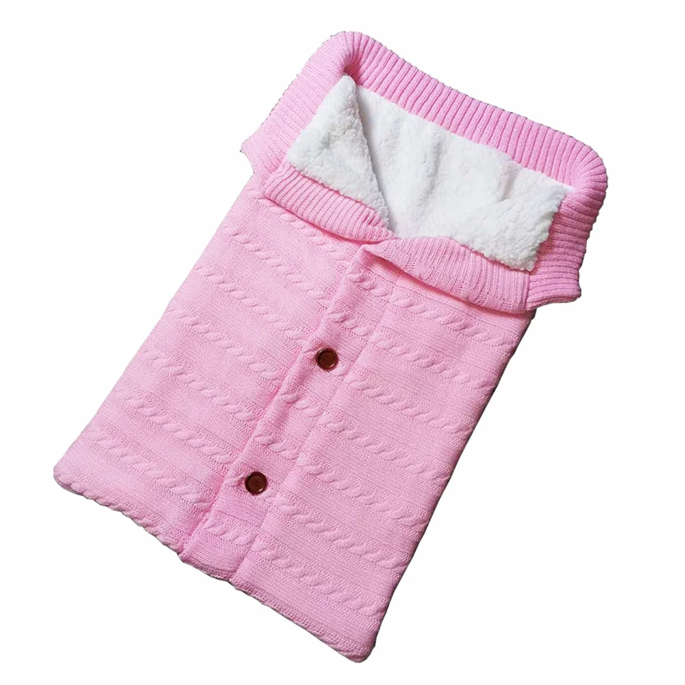 style1 bright pink LOOZYKIT, детский спальный мешок, конверт, зимний детский спальный мешок, муфта для ног, коляска, вязаный спальный мешок для новорожденных, пеленка, Вязаная Шерсть, Slaapzak - Цвет: style1 bright pink
