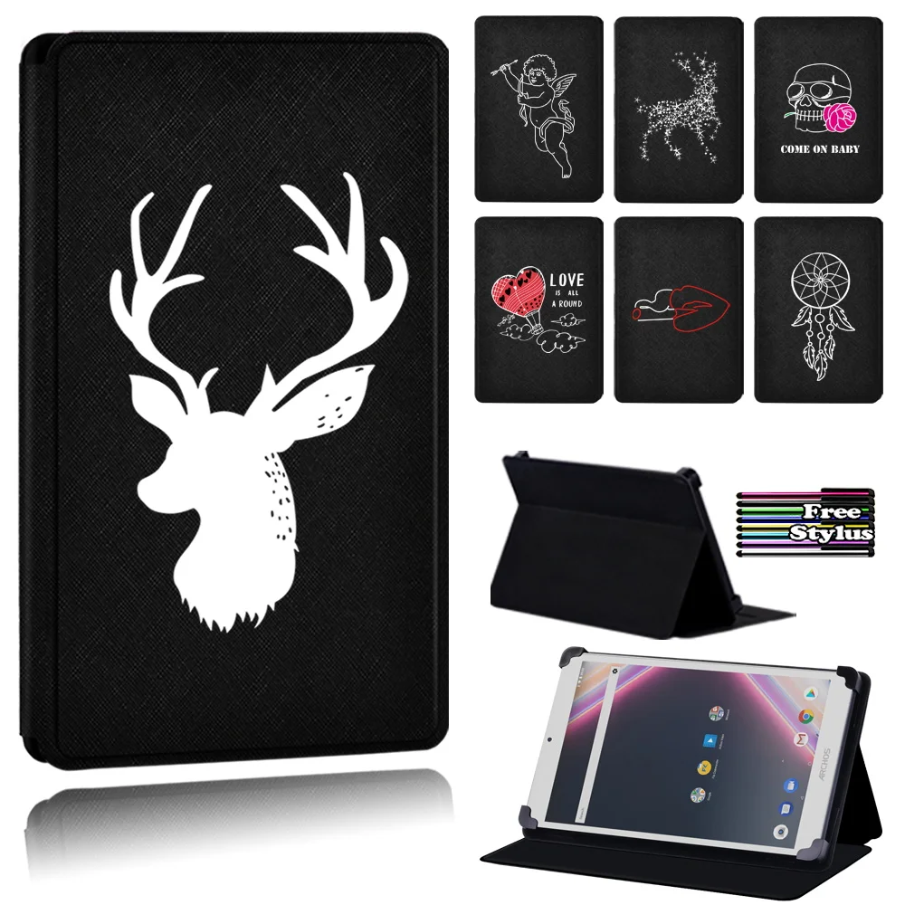

White Image Print Tablet Case for Archos Core 101 3G Ultra/Archos Core 80/Archos Core 101 3G/ArchosCore 101 3G V2 + Free Stylus