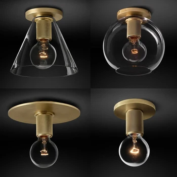 

led e27 Vintage American Copper Glass LED Lamp.LED Light.Ceiling Lights.LED Ceiling Light.Ceiling Lamp For Corridor