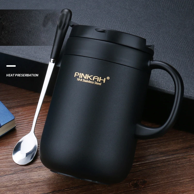 

Thermos Mug Office Thermal Coffee Cup 304 Stainless Steel Business Vacuum Flask with Handle Thermal Insulate 350ML 460ML