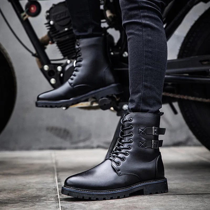 Zapatillas Hombre bota moda Hombre transpirables 2020 cuero deporte primavera botas hombre casual coturno Venta de casuales - AliExpress Calzado