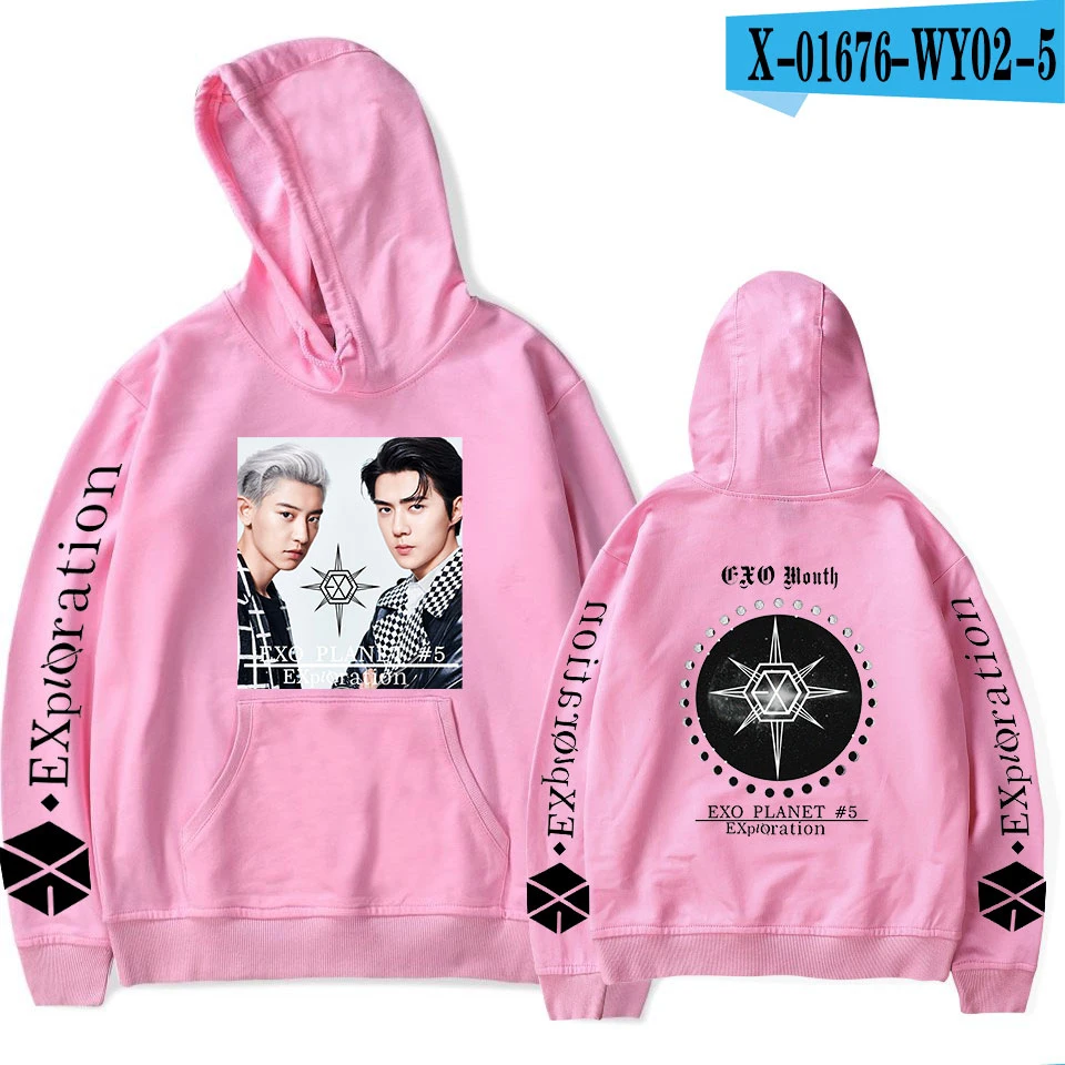 Светло-желтый Новое поступление EXO планета#5 толстовки Для мужчин повседневный пуловер уличная Толстовка Sudadera Hombre Male; EXO планета#5 Толстовка Для мужчин - Цвет: Светло-желтый