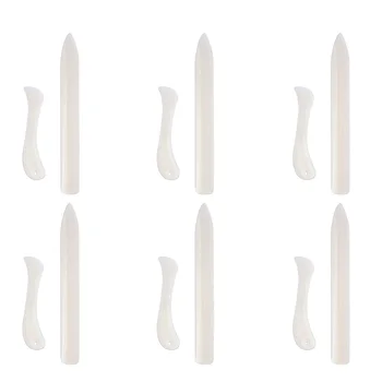 

12 Pcs Bone Folder Paper Creaser Set Scoring Tool Crafting Scrapbooking Tool for DIY Handmade Leather Burnishing Bookbinding and