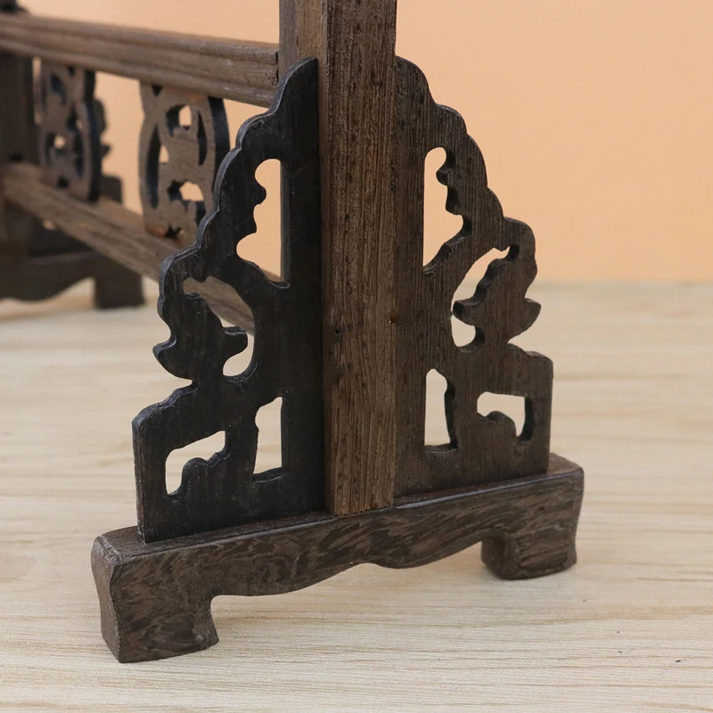 Traditional Chinese Brush Holder Calligraphy Pen Holder Stand 12 Hook Chicken-wing Wood Brush Stand Hanging Pen calligraphy pen holders
