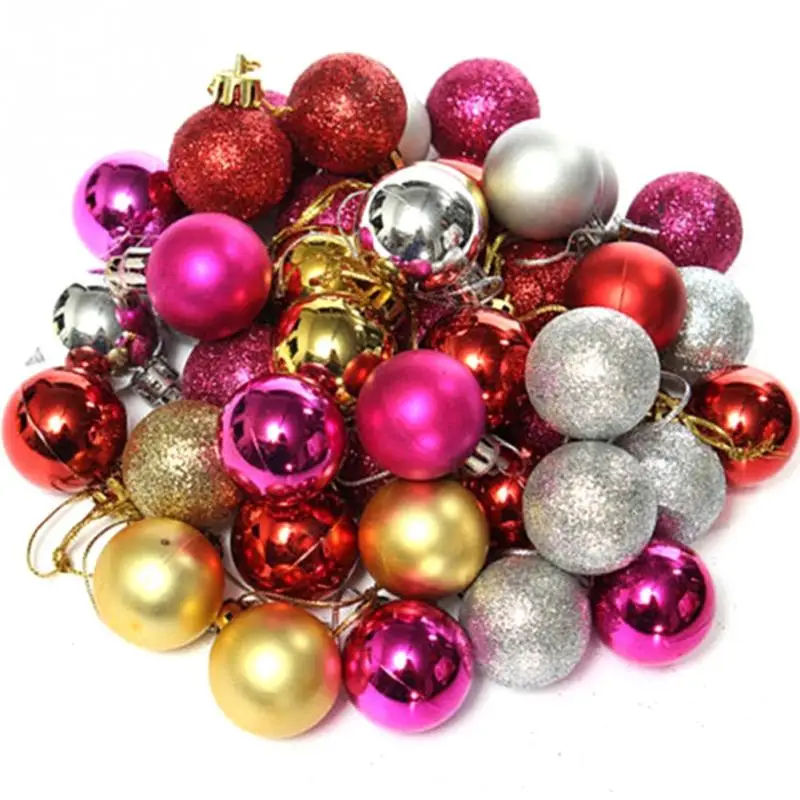 

24pcs/lot 30mm Christmas Tree Decor Ball Bauble Xmas Party Hanging Ball Ornament decorations for Home Christmas decorations Gift