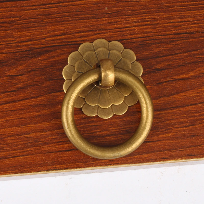 Furniture Knobs Antique Brass Cabinet Ring Knobs Pulls 1Pack