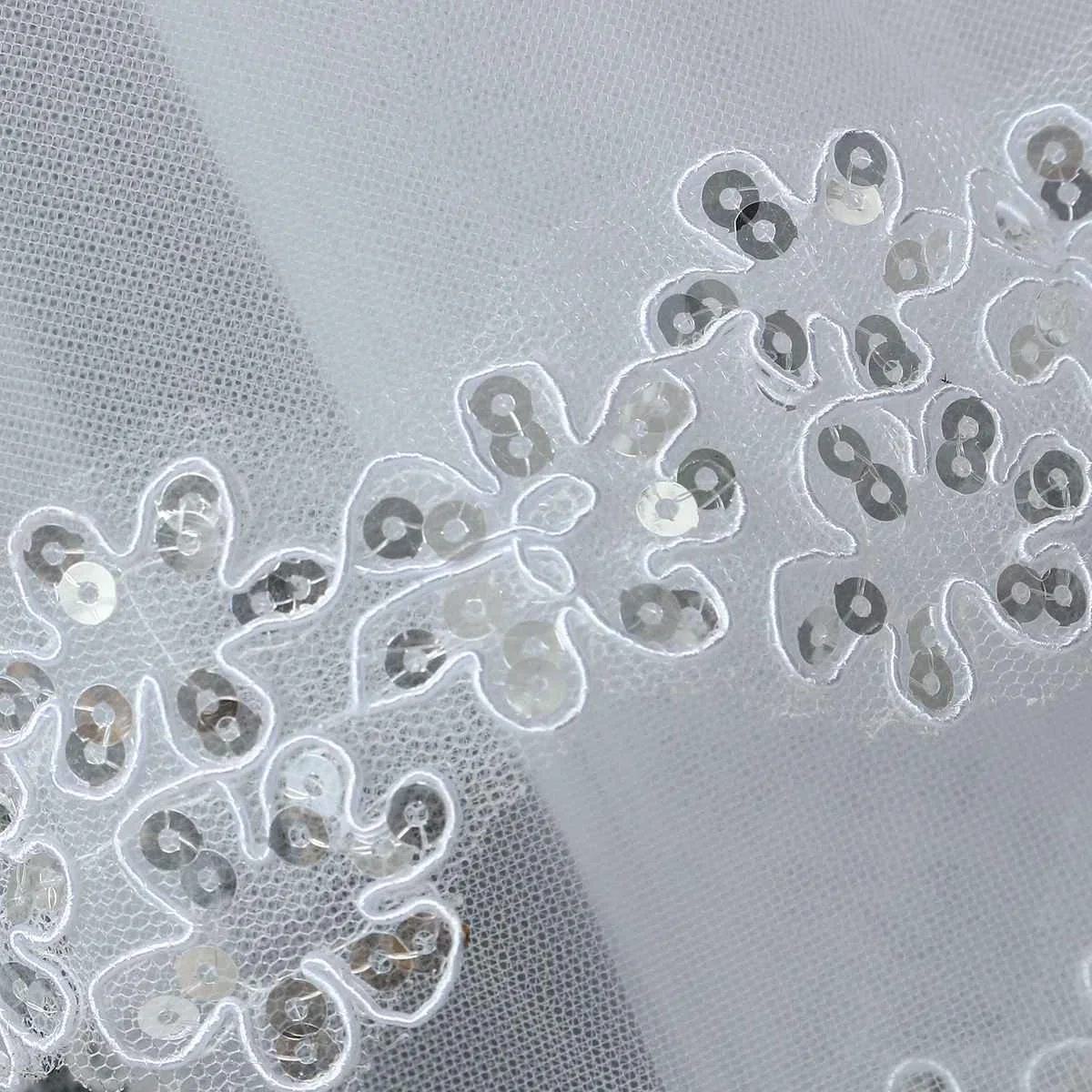 Beautiful White Wedding Prom Bridal Elbow Veil Tulle Sequins Lace Edge Bridal Wedding Dress Accessories Wedding Veils 3 Size