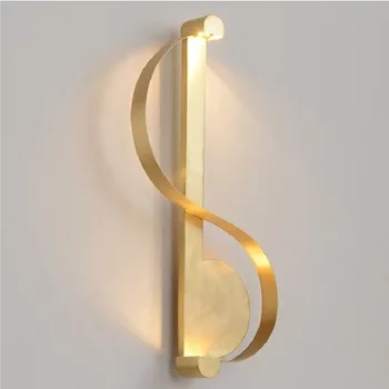 

Originality S Type Wall Lamp Northern Europe A Living Room Aisle Television Background Wall Bedroom Bedside Golden Wall Lamp