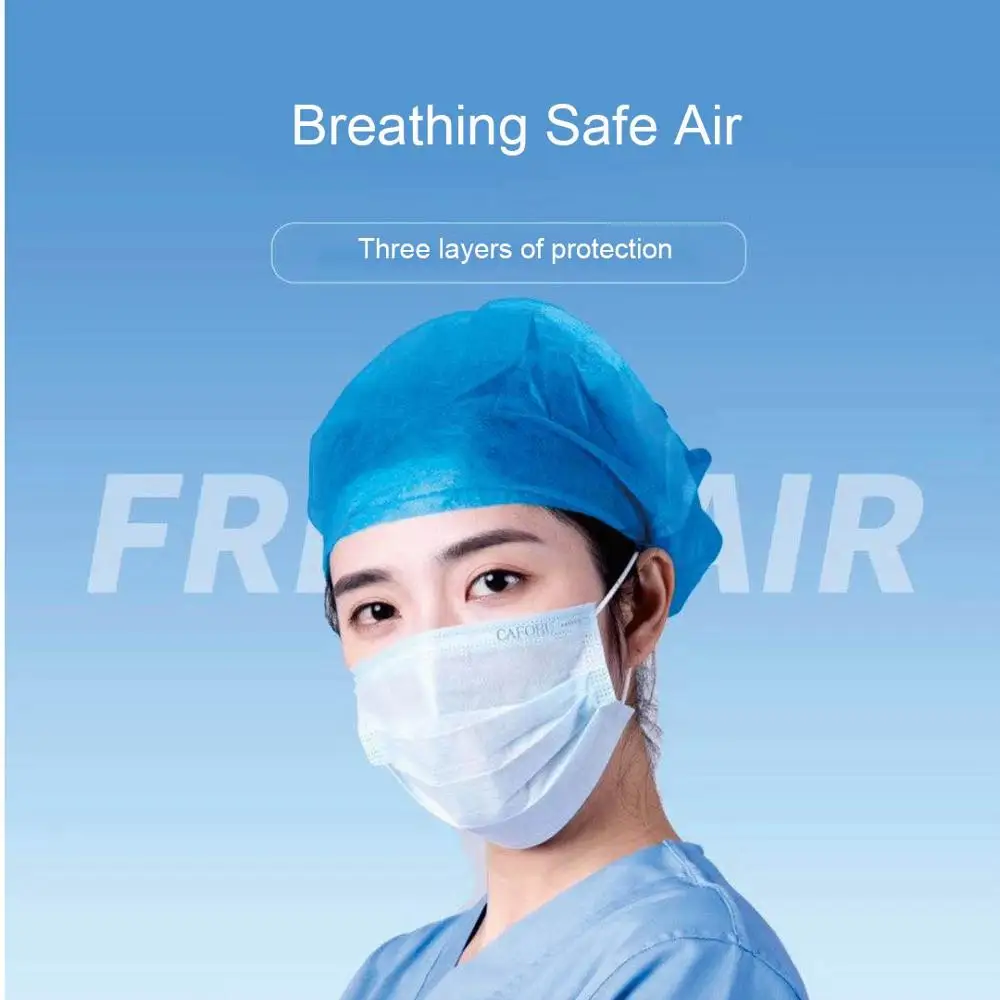 

COVID-19 50pcs 3 Ply Non Woven Disposable Hospital Face Mask Anti Pollution mouth mask For Adult Child 
