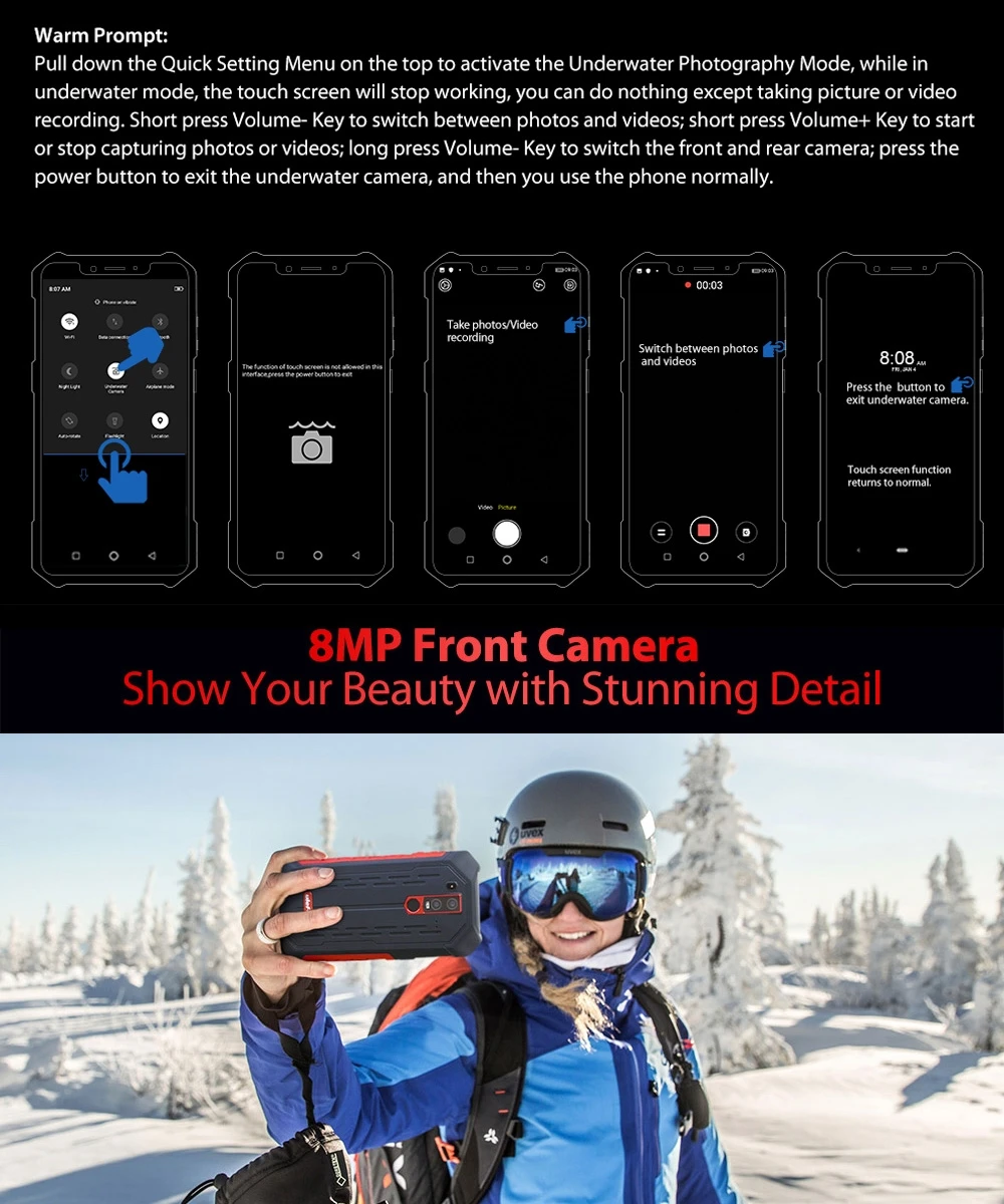 Ulefone Armor 6S Водонепроницаемый IP68 NFC прочный мобильный телефон Helio P70 Otca-core Android 9,0 6 ГБ+ 128 Гб Смартфон глобальная версия