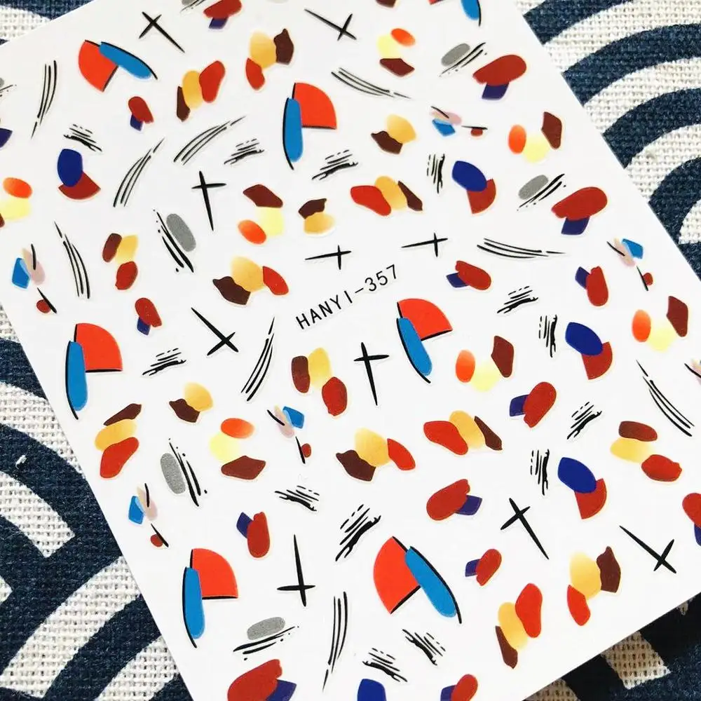 

HANYI-357 3d nail art stickers decal template diy nail tool decorations