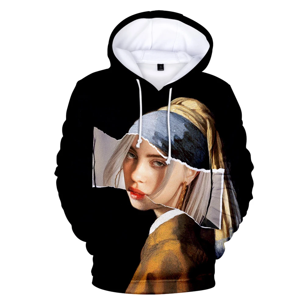 Новинка, худи Billie Eilish, Мужская/Женская Популярная Толстовка Billie Eilish, худи с 3D рисунком для мальчиков и девочек, худи с 3D рисунком, уличная одежда
