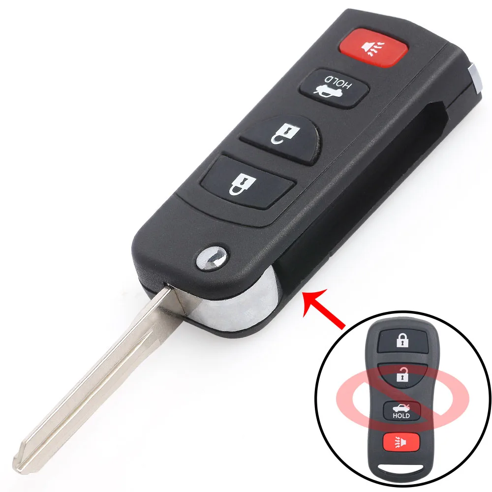 4 Buttons Keyecu 3 4 кнопки обновленный корпус автомобильного ключа дистанционного управления чехол Чехол для Infiniti FX35 QX56 для Nissan Armada Frontier Murano Pathfinder - Цвет: 4 Buttons