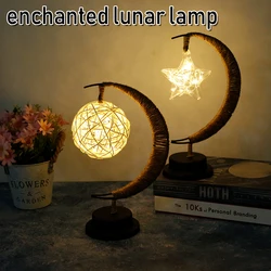 LED Lights Hanging Stars/Sepak Takraw/Christmas Gift Handmade Hemp Rope Wrought Iron Night Light Party Room Decoration Light