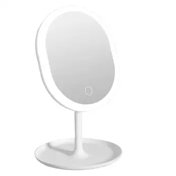 

1pc Makeup Mirror Desktop Creative Oval Premium LED Lights Cosmetic Mirror Vanity Mirror Mirror for Home Women Girls
