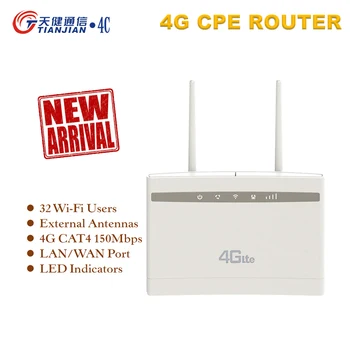 

TIANJIE 4G WiFi Router battery CPE external dual antenna 4G wireless modem hotspot WAN LAN port PPTP L2TP static routing QoS