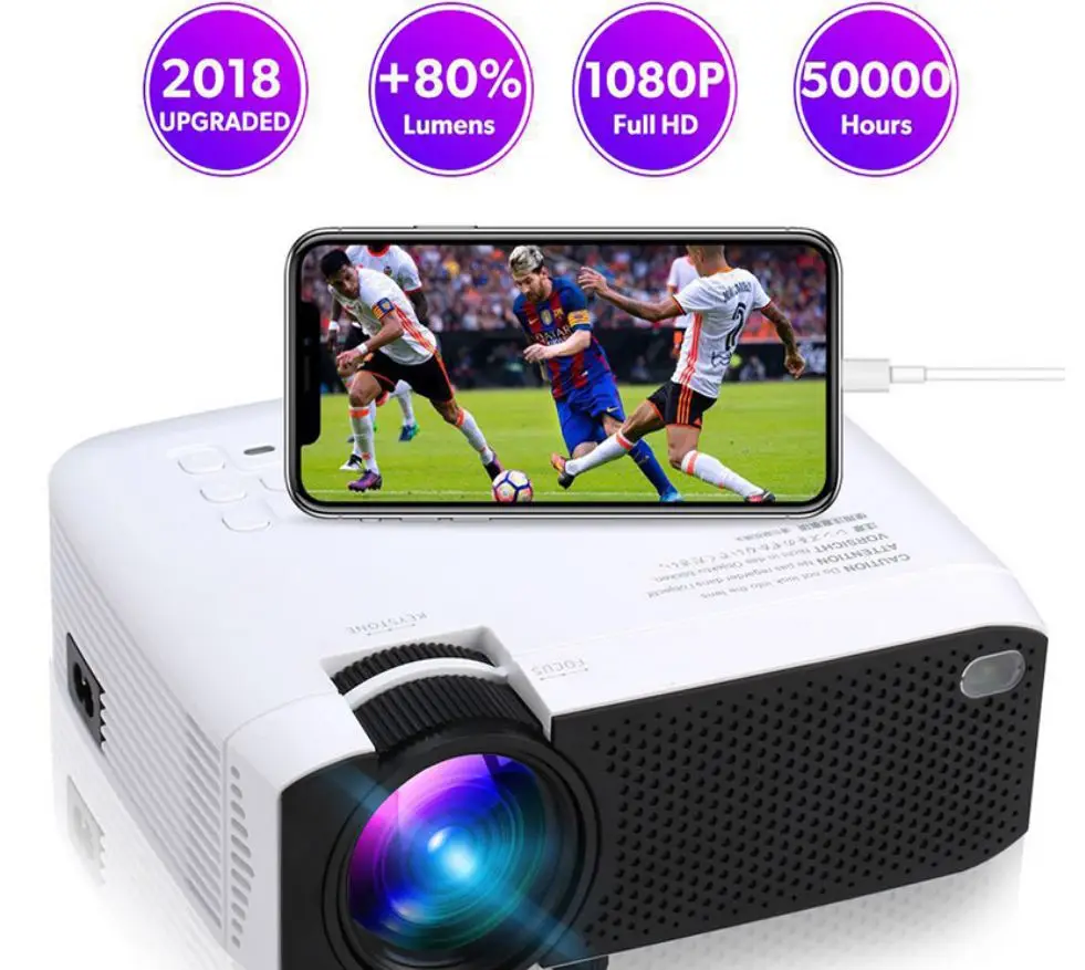 E400 проектор 1080P мультимедийный ЖК-проектор 1600 люмен USB экран зеркалирование медиаплеер Поддержка HD Беспроводная синхронизация дисплей для смартфона