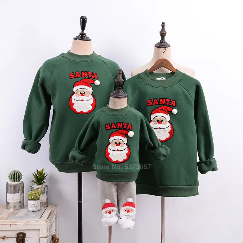 Семейные комплекты; свитера с принтом Санта-Клауса и лося; Рождественский и новогодний свитер для родителей и детей; толстовка с капюшоном для мальчиков и девочек - Цвет: One sweater9
