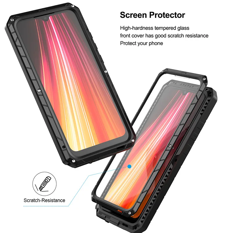 Case para Xiaomi Case de Proteção Alumínio à Prova de Choque Capa do Telefone para Nota Redmi Nota Resistente Armadura Metal 10 mi 8 Pro 5 Caso para xiaomi mi redmi nota 8