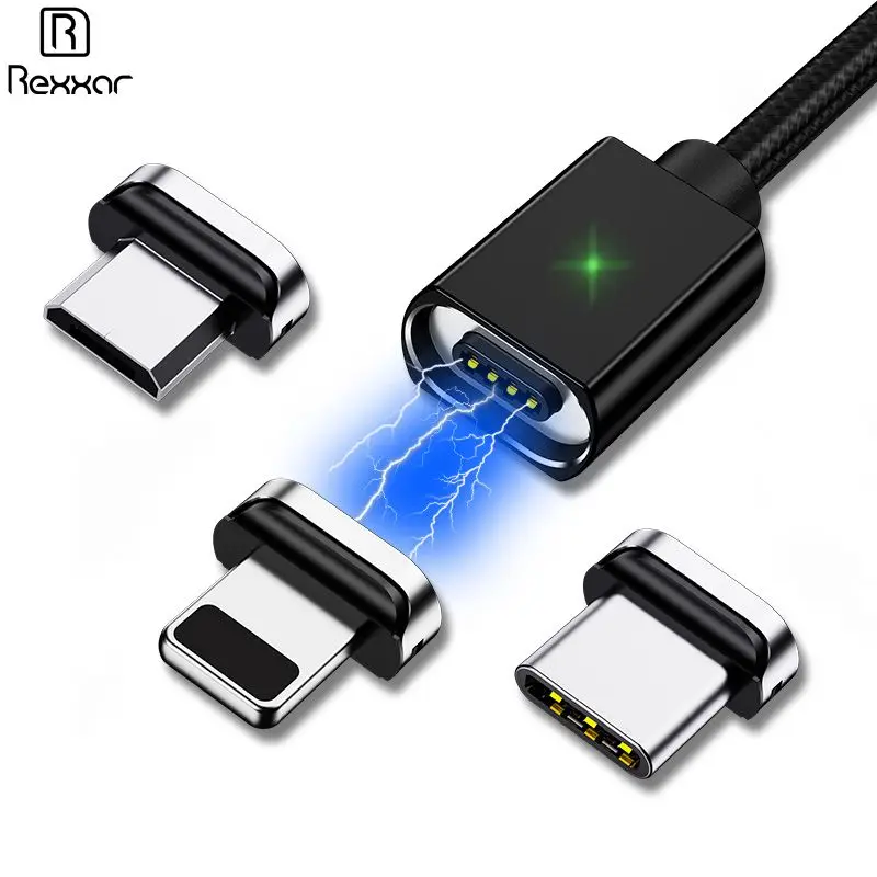 1 м/2 м Магнитный кабель для iPhone samsung Магнитный usb зарядный Дата кабель Синхронизация магнитное зарядное устройство Microusb type C кабели для мобильных телефонов
