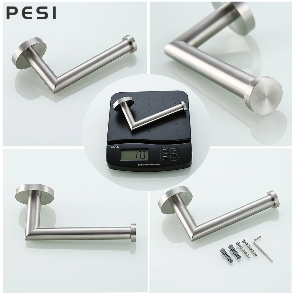 Wall Mounted Bathroom Accessories Sets Robe Hook Towel Bar Rail Rack Shelf Toilet Paper Holder 304 Stainless Steel Brushed Steel