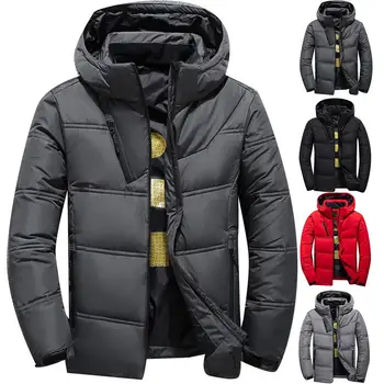 

Hoody winter Hooded Jackets Padded jacket men Thicken Warm Lightweight Parkas 2019 New Males Windproof Jackets