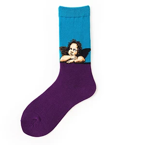 Лучшие продажи унисекс Ван Гог арт носки известные картины Забавный узор счастливые женские носки Модные Ретро счастливые мужские носки - Цвет: men socks 11