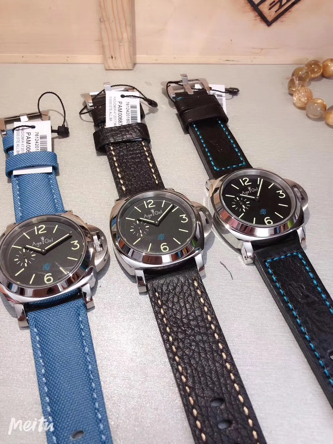  Famous Brand New Men Automatic Mechanical Sapphire Stainless Steel Watches Silver Black Blue Canvas