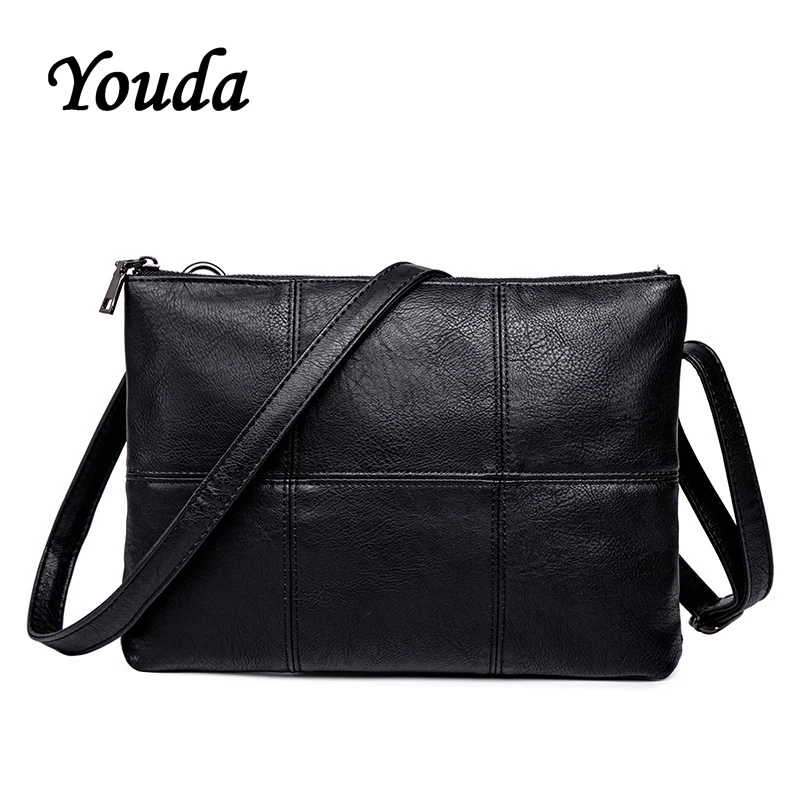 

Youda Men's Classic Solid Color PU Material Shoulder Bags Business Style Youth Clutch Bag Large Capacity Casual Retro Handbag