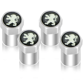 

4pcs Black Sliver Car Badge Wheel Tire Valve Cap Tyre Dust Cap for Peugeots 107 108 206 207 308 307 508 2008 3008 style