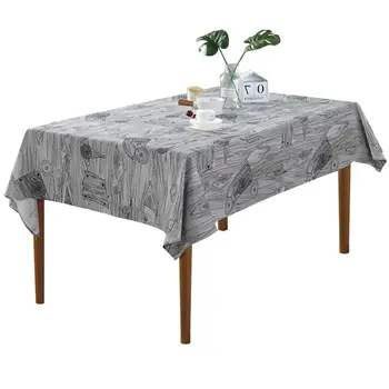 

Creative Printed Cotton Linen Tablecloth Kitchen Tablecloth Washable Wood Grain Table Cover Photography Backdrop Prop