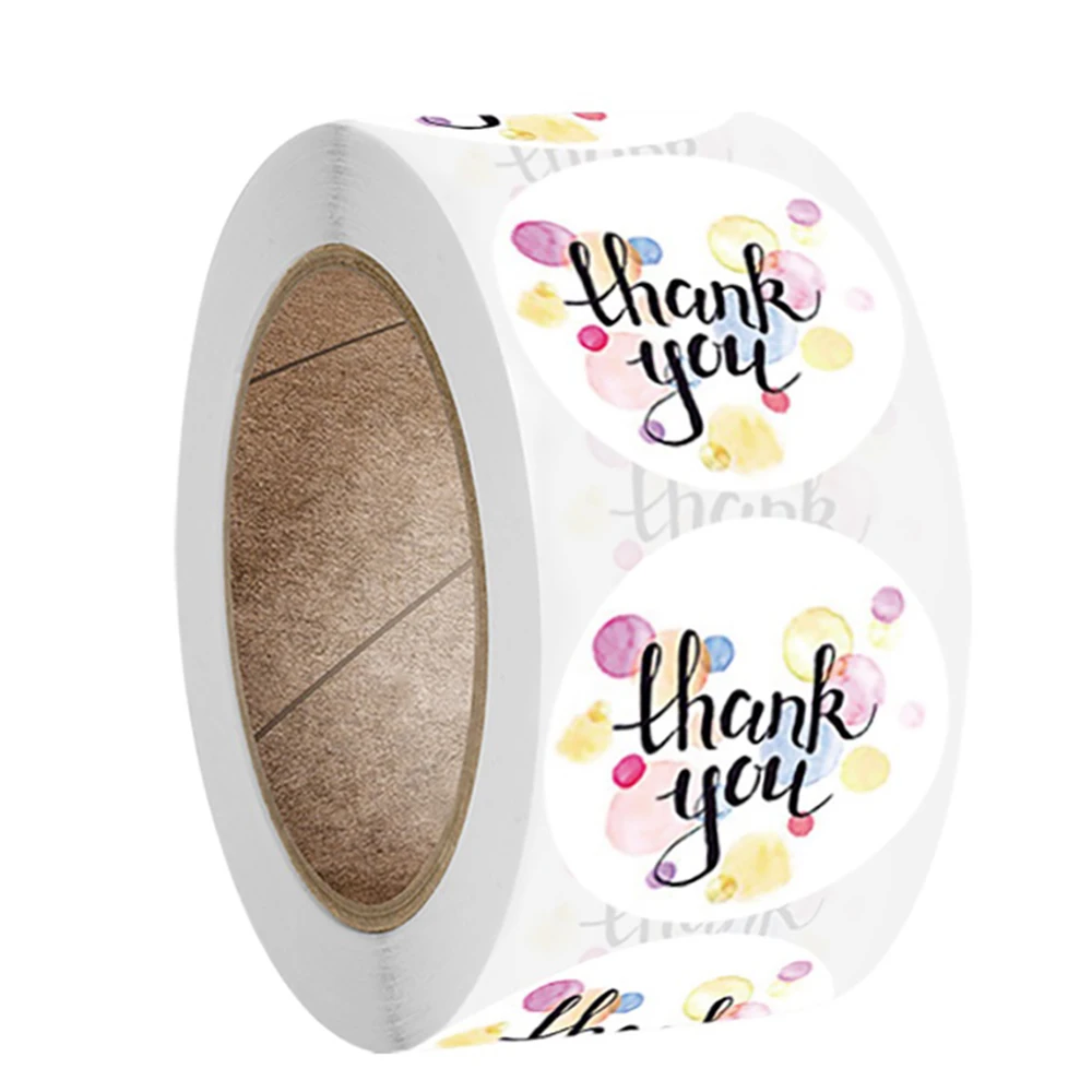 Pegatinas de agradecimiento de flores para tu pedido, con corazón, etiquetas 100-500, 1 , redondas, para pequeñas bolsas de Boutique de negocios, recuerdos de boda