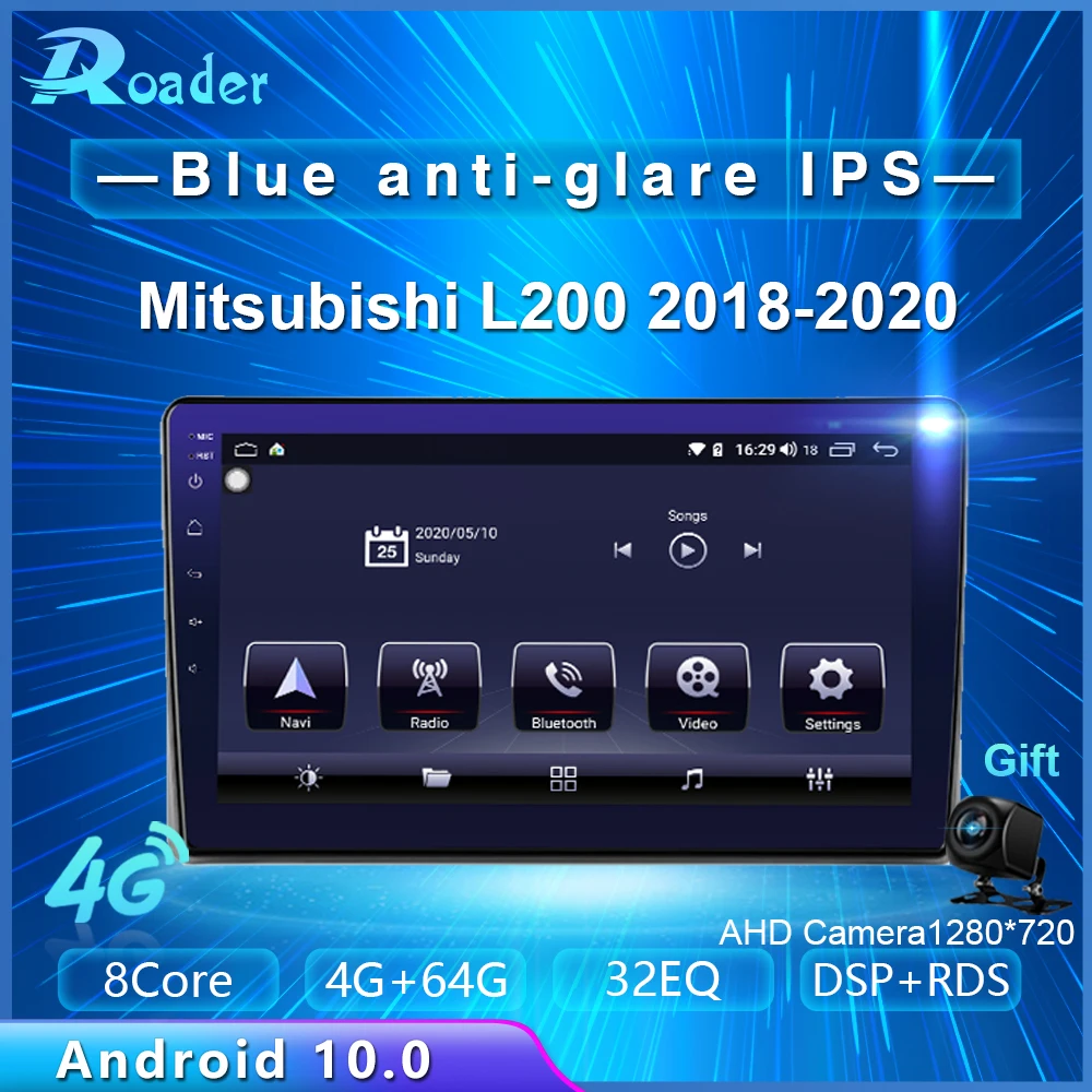 Roader Android 10 0 автомобильный DVD для Mitsubishi L200 5 2018 - 2020 4G/64G Автомобильный