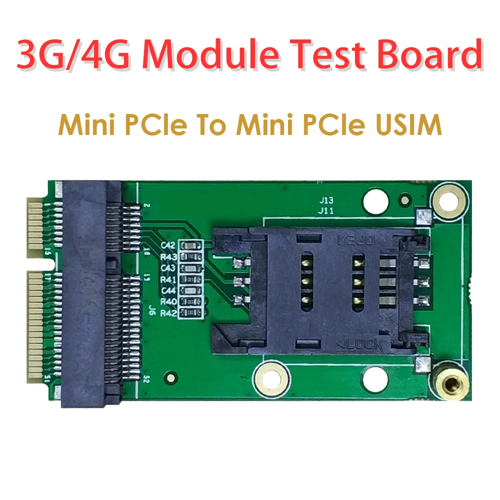 

4G LTE, промышленный мини-адаптер PCIe в Mini PCIe со слотом для SIM-карты (тип флип) для беспроводного модуля WWAN/LTE 3G/4G