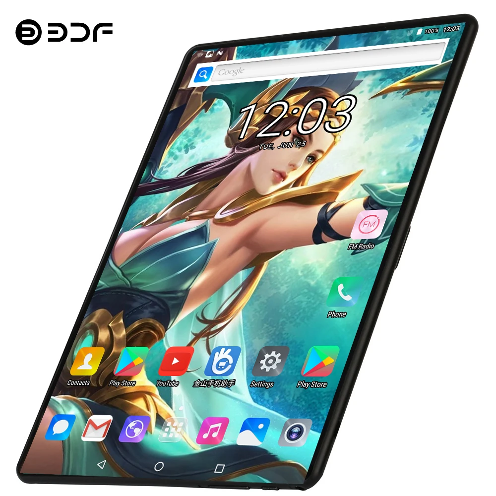 BDF Super Tempered 2.5D Glass Screen 4G LTE Phone 10 Inch Tablet Pc Ten Core 8GB RAM 128GB ROM 1280