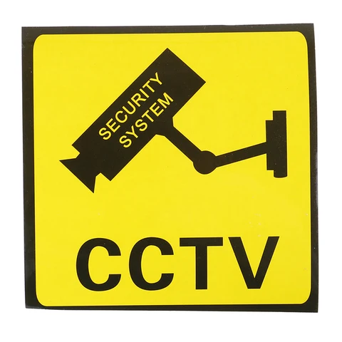 11x11cm Warning Sticker Monitoring Warning Sign Security Warning Labels Video Camera Alarm Sticker Mark